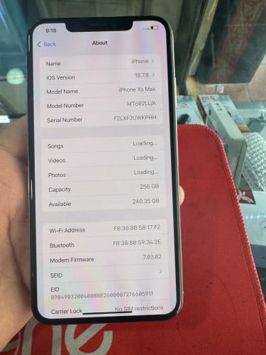 iPhone xsmax 256g ll/a scan អេក្រង់សុីន