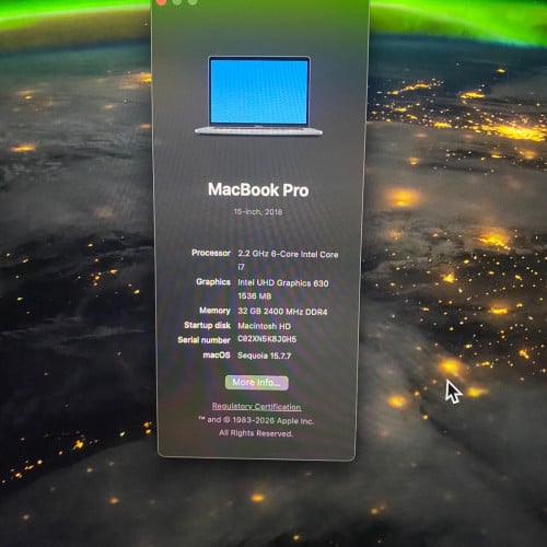 Macbook pro 2018 15inch