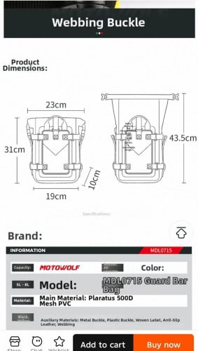 Motocycle Bag for Sale