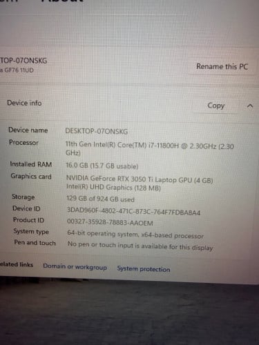 Msi katana GF76 11UD