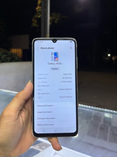 Samsung A05s 128G Ram6G Sim2 Global 90% ម៉ាសុីនអេក្រង់ស្រុីន