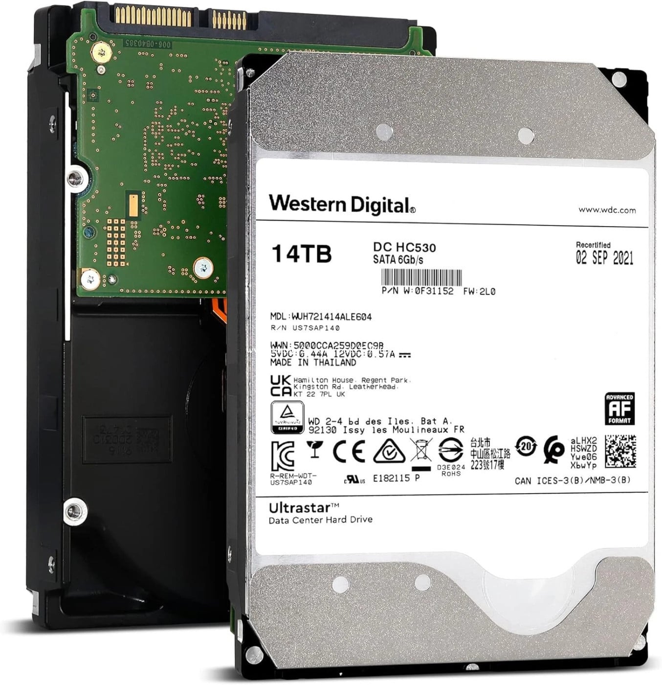 4x WD Ultrastar DC HC530 14TB SATA 6G 3.5" 7200RPM Enterprise HDD - WUH721414ALE604