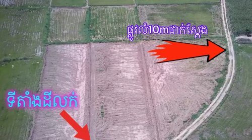 ដីរាងច្រមុះជ្រូក​ ស្រុកលេីកដែក, ខេត្តកណ្តាល 3.9$/m2 (ចរចារ​បាន)! ម្ចាស់ដីបន្ទាន់លុយខ្លាំង!