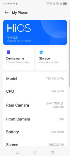 លក់ Tecno camon 20 pro សាណុំសុីនall 65$ដាច់ 098798696