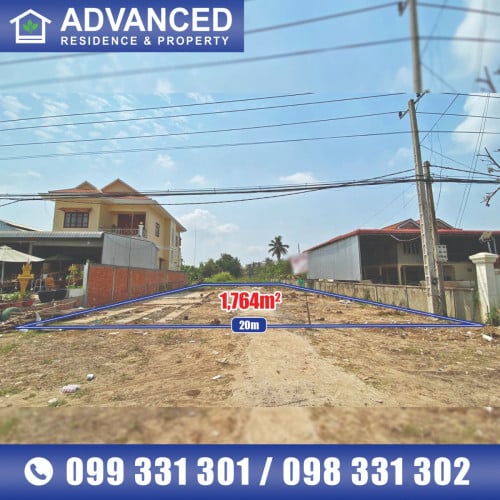 🏘 ដី នៅលើផ្លូវជាតិលេខ1 ជិតបុរី មង្គលភ្នំពេញ សង្កាត់ព្រែកឯង ត្រូវការលក់បន្ទាន់ខ្លាំង