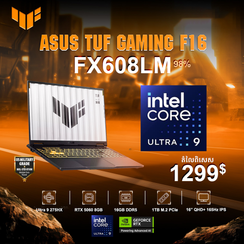 𝐀𝐒𝐔𝐒 𝐓𝐔𝐅 𝐅𝟏𝟔 𝐅𝐗𝟔𝟎𝟖, Ultra 9 275HX