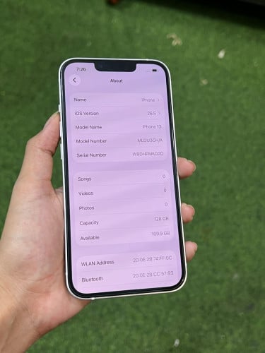 iPhone 13 ពណ៌ស🍏 128GB  CH/A ដាក់បានស៉ីម2 Battery 90% 🔋 តួស្អាត 99% សំណុំហ្សីន អត់ជាប់អី