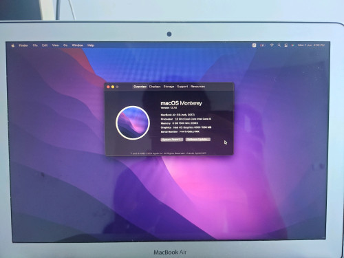 Macbook Air 13inch 2017 OS: 12.7.6
