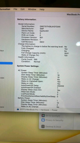 Macbook Pro Year2017 Touch Bar