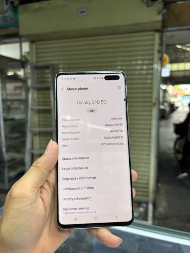 Samsung S10 5G 256G Ram8G Sim1 Korea 5g ម៉ាសុីនអេក្រង់ស្រុីនជាំ ដូរខ្នង
