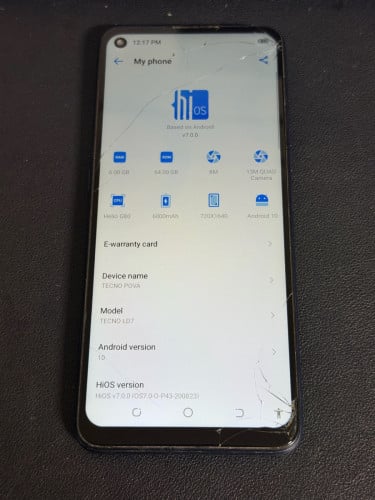 Tecno Pova 1 6gb 128gb អេក្រង់ធំ ថ្មកាន់ បែកប្រើបាន