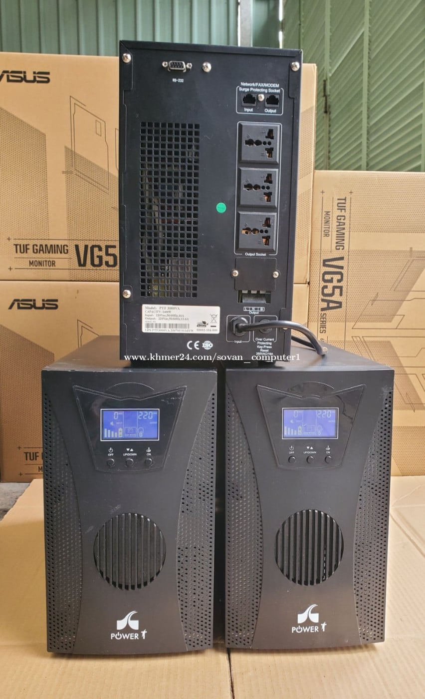 UPS Online 3000VA Power-T មួយទឹកនៅល្អ កាន់ភ្លើងបានយូរ