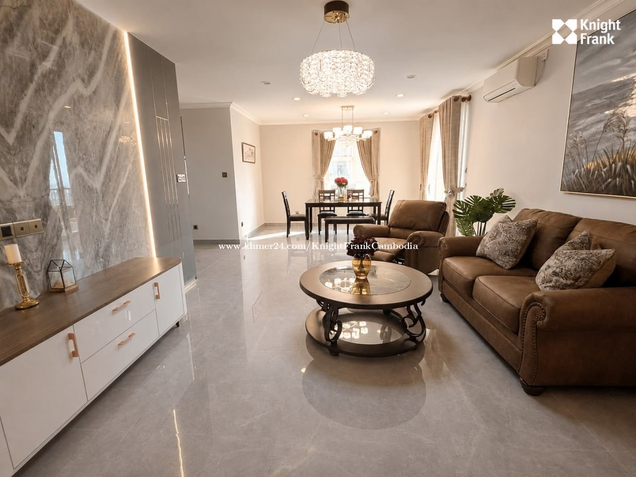 Ross Condo Tonel Bassac -Ref: KHRA917 2BR | 26F | 190sqm Rental Price: $1700/month