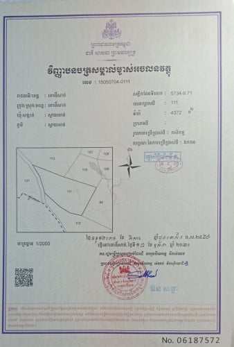 ដីឡូតិ៏ ប្លង់រឹង ក្រុងពោធិ៏សាត់ $3,000 (20m x 20m)