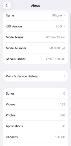 លក់ iPhone 13 Pro (ម៉ាស៊ីនផ្ទាល់ខ្លួន)
