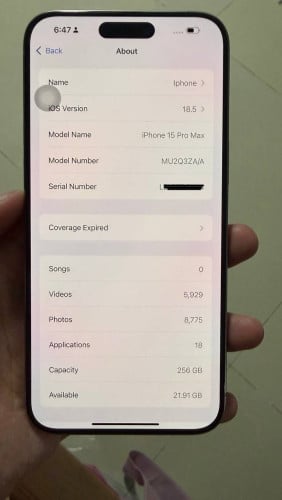 លក់រឺដូ iPhone 15Pro Max ZA Sim2 Natural Titanium សំណុំណែន