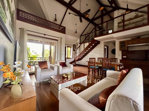 🔑  Siem Reap,  Wooden House with shared Swimming Pool for Rent (#17109)