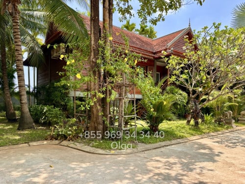 🔑  Siem Reap,  Wooden House with shared Swimming Pool for Rent (#17109)