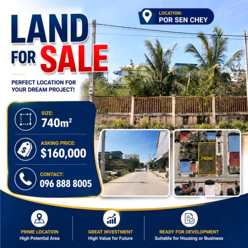 Conner Land for Sale _Por Sen Chey_740m2
