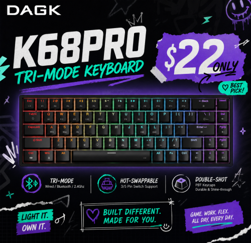 DAGK K68PRO Tri-Mode Keyboard