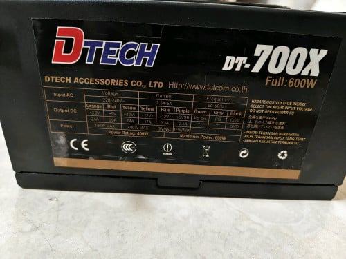 DTECH power supply 600w
