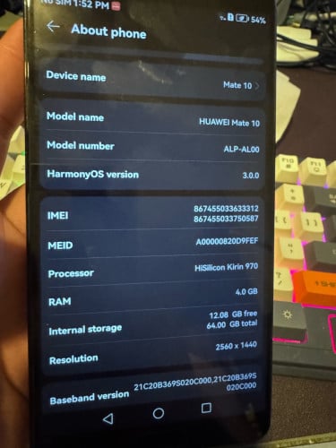 Huawei Mate 10 black dual sim for sell