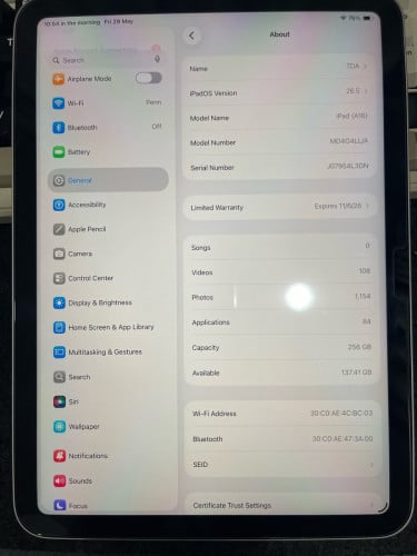 Ipad A16 256GB LLA WIFI
