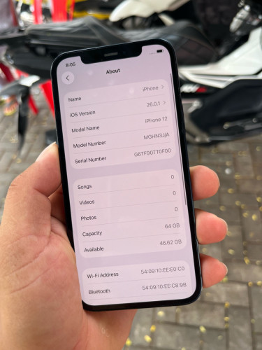 iPhone 12 64G JA សានុំណែន ថ្មសុីន 83% 1xx$ ភ្នំពេញ 098390490