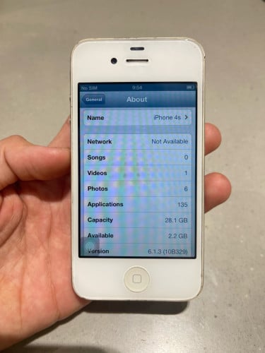 iPhone 4s ស្អាត 95% | 32GB - Version 6.1.3 - មាន ហ្គេមស៊េរីចាស់ មួយពេញ | ដាក់សុីមដំណើរការធម្មតា