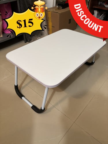 NEW!!! តុស លើគ្រែអាចបត់បាន (White Foldable Table) *FREE DELIVERY*