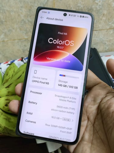 OPPO Find N5 100%Global16G/512G(95%NEW"ឆ្កូតទឹកថ្នាំអត់កំពិតតួរទេ")