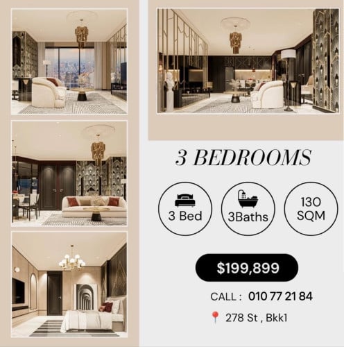 Special Edition 3bedroom with hot promotion in Bkk1