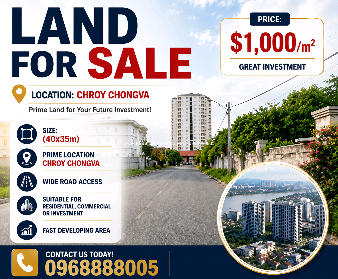 Land for Sale _ Chroy Chongva _1200m2_$1000/m2