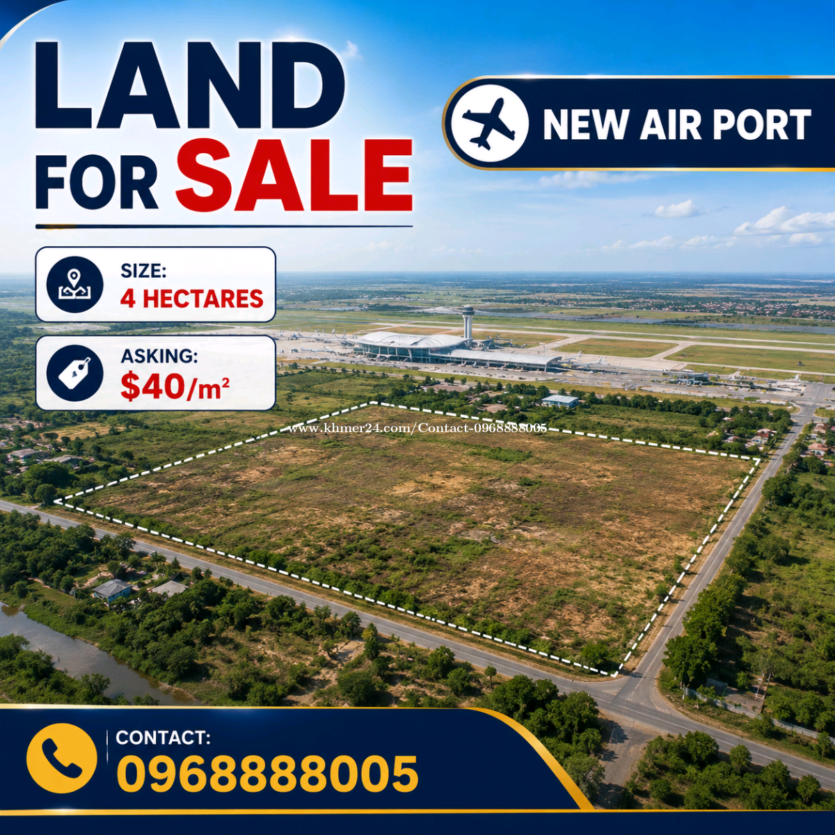 Land for Sale_ New Airport _40000m2_$40/m3