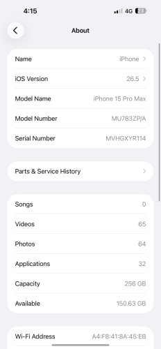 លក់ 15 Pro max ZP 256 ធ្លាប់ដូរអេក្រង់តែដាក់ ស៊ិនវិញអត់ស្កេន អត់ដើរ ញ័រ ហើយ Sensor Call