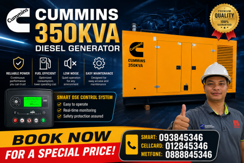 ម៉ាសុីនភ្លើងCUMMINSមួយទឹក350KVA