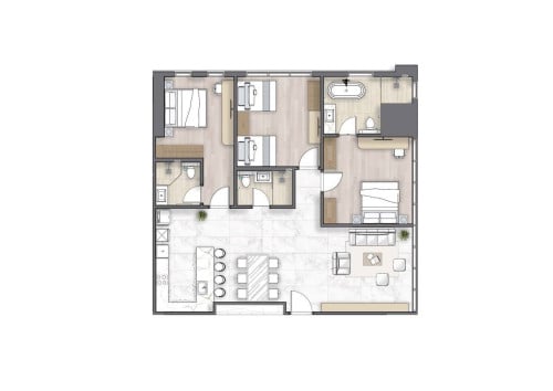 3 bed for rent $3,750 size 150sqm