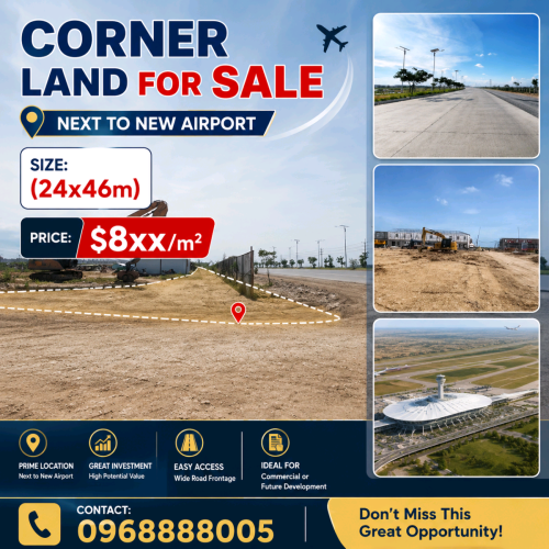 Conner Land next to New Airport_1100m2_$8xx/m2 for Sale