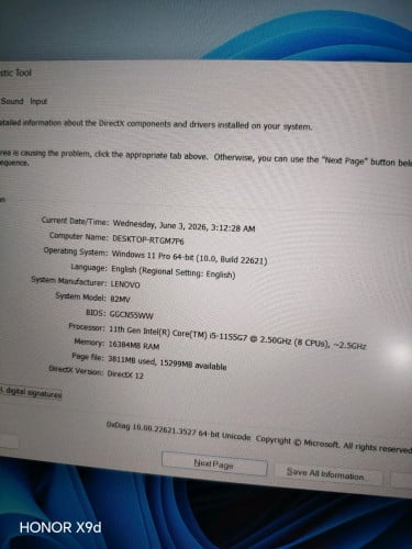 CPU i5(11Th) @2.4GHz Ram 16GB M2 512GB Srecn 15.6" FHD Adapter