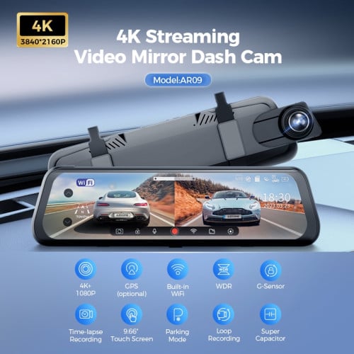 Dash Cam Record AZDOME Touch Screen original 4K Ultra HD ច្បាស់ដូចថ្ងៃ