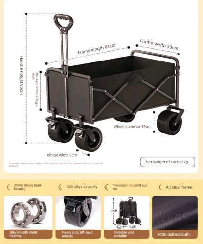 Foldable cart Can hold up to 250 kg