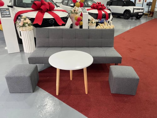 Gray Fabric Sofa Bed set
