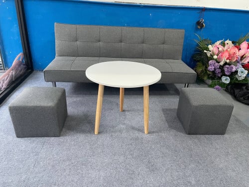 Gray Fabric Sofa Bed set
