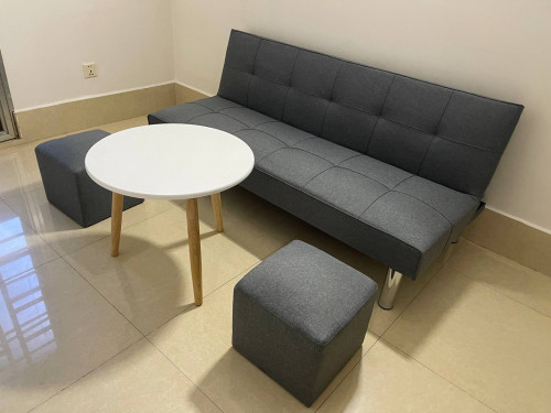 Gray Fabric Sofa Bed set
