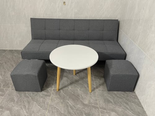 Gray Fabric Sofa Bed set