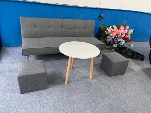 Gray Fabric Sofa Bed set
