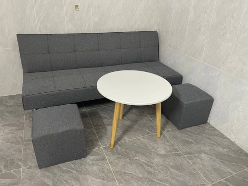 Gray Fabric Sofa Bed set