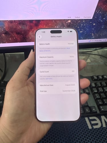 I phone 17 pro max 256g CH សំបកស្ទើរតិចៗជុំវិញ ថ្ម100%