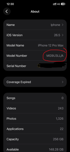 Iphone 12 promax 256G LL/A🔋88% SIM+ESIM