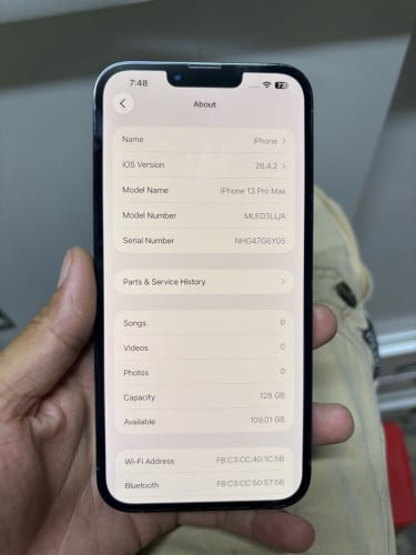 iPhone 13 Pro Max 128g អត់ស្គេន លក់ 260$